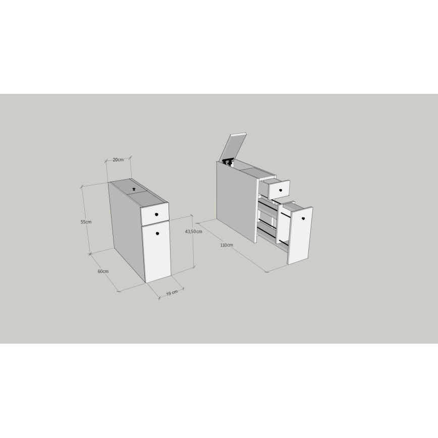 Ντουλάπι μπάνιου MELODY με μαρμάρινο ντεκόρ σε μπεζ απόχρωση