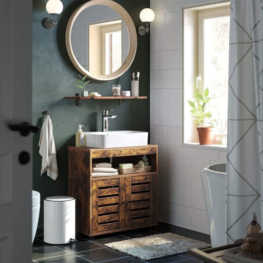 Ντουλάπι μπάνιου RENE καφέ