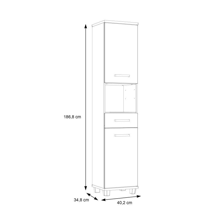 Ντουλάπι μπάνιου VENOM ανθρακί/καφέ