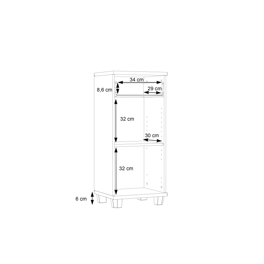 Ντουλάπι μπάνιου VENOM λευκό/δρυς sonoma