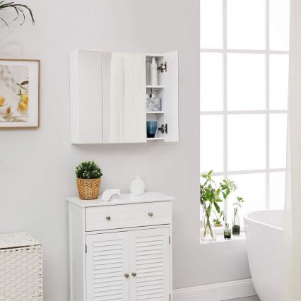 Ντουλάπι μπάνιου με καθρέφτη SKY, λευκό