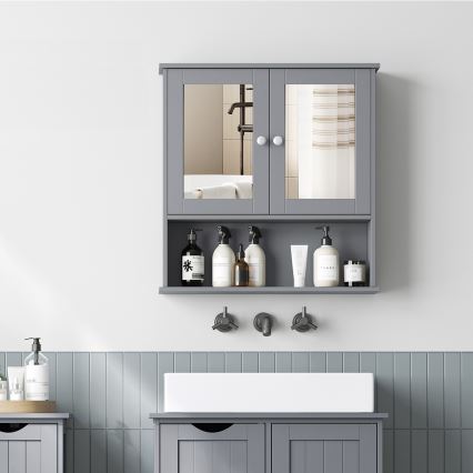 Ντουλάπι μπάνιου με καθρέφτη ZARA 58,5x56,5 cm γκρι