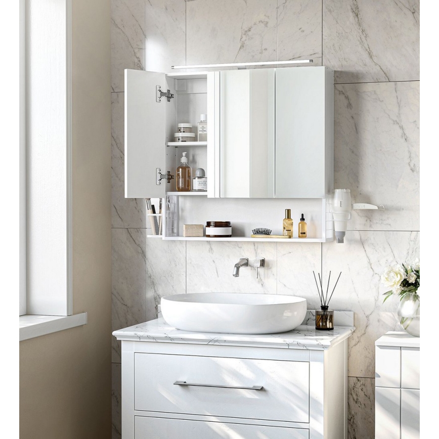 Ντουλάπι μπάνιου με καθρέπτη LED SKY 70x70x16 cm 230V λευκό