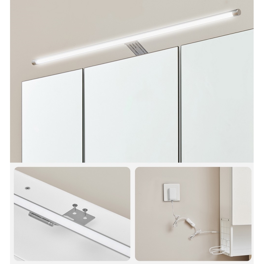 Ντουλάπι μπάνιου με καθρέπτη LED SKY 70x70x16 cm 230V λευκό