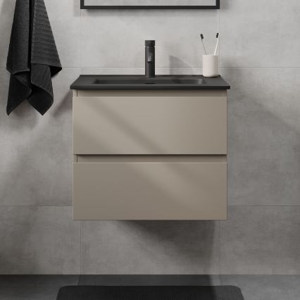 Ντουλάπι μπάνιου με νιπτήρα KENWOOD 61x52x45 cm marakesh/μαύρο