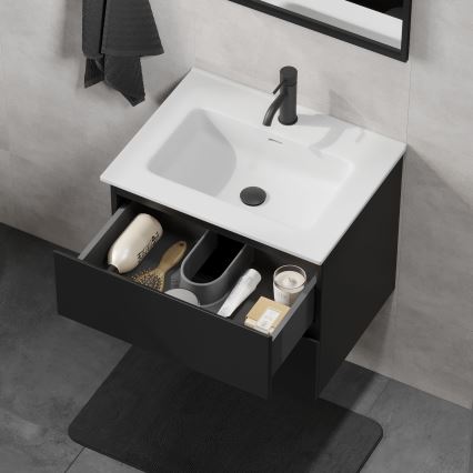 Ντουλάπι μπάνιου με νιπτήρα KENWOOD 61x52x47 cm μαύρο/λευκό