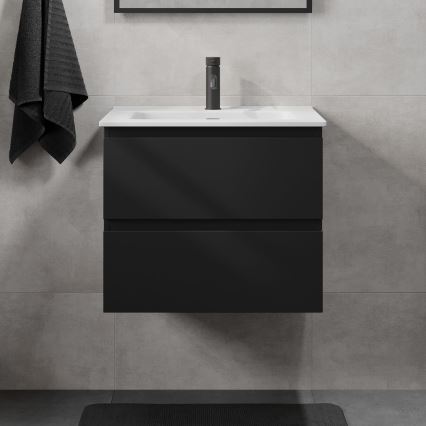 Ντουλάπι μπάνιου με νιπτήρα KENWOOD 61x52x47 cm μαύρο/λευκό