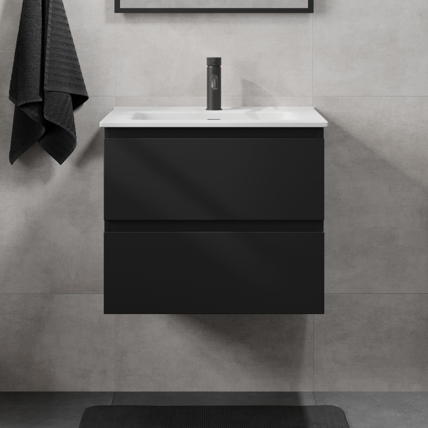 Ντουλάπι μπάνιου με νιπτήρα KENWOOD 61x52x47 cm μαύρο/λευκό