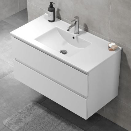 Ντουλάπι μπάνιου με νιπτήρα KENWOOD 91x50x47 cm λευκό