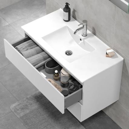 Ντουλάπι μπάνιου με νιπτήρα KENWOOD 91x50x47 cm λευκό