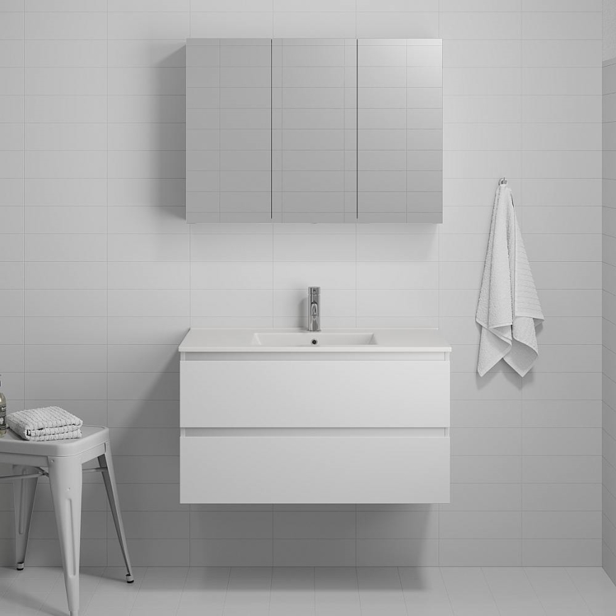 Ντουλάπι μπάνιου με νιπτήρα KENWOOD 91x50x47 cm λευκό