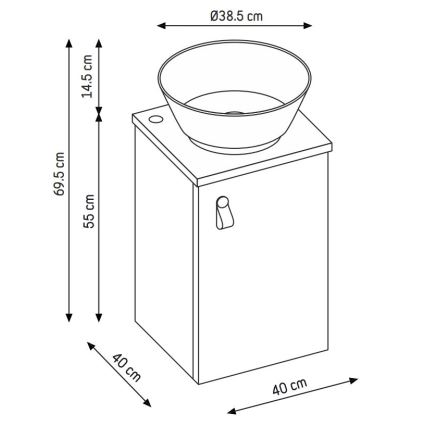 Ντουλάπι μπάνιου με νιπτήρα TAARNHOLM σε λευκό