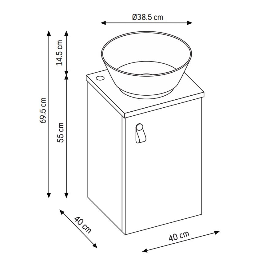 Ντουλάπι μπάνιου με νιπτήρα TAARNHOLM σε λευκό
