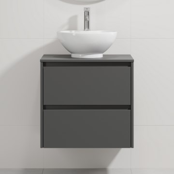 Ντουλάπι μπάνιου με νιπτήρα TRONDHEIM/DRAMMEN 60x57x46 cm ανθρακί/λευκό