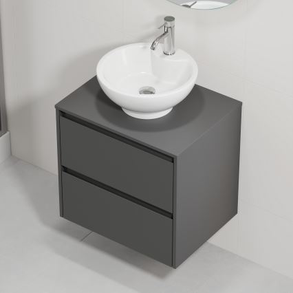 Ντουλάπι μπάνιου με νιπτήρα TRONDHEIM/DRAMMEN 60x57x46 cm ανθρακί/λευκό