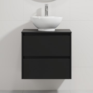 Ντουλάπι μπάνιου με νιπτήρα TRONDHEIM/DRAMMEN 60x57x46 cm μαύρο/λευκό