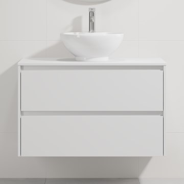 Ντουλάπι μπάνιου με νιπτήρα TRONDHEIM/DRAMMEN 90x57x46 cm λευκό