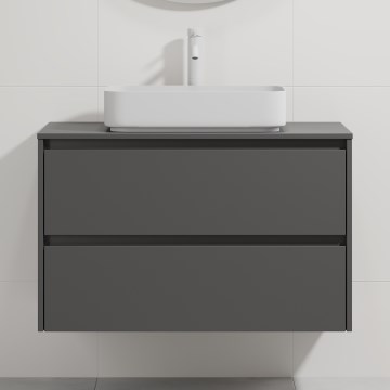Ντουλάπι μπάνιου με νιπτήρα TRONDHEIM/LJORDAL 90x57x46 cm ανθρακί/λευκό
