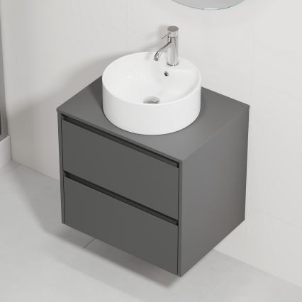 Ντουλάπι μπάνιου με νιπτήρα TRONDHEIM/VIKEDAL 60x57x46 cm ανθρακί/λευκό