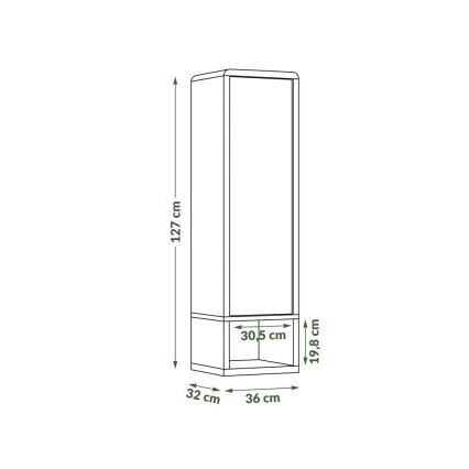 Ντουλάπι με ανοιχτό ράφι FRED ανθρακί/δρυς artisan