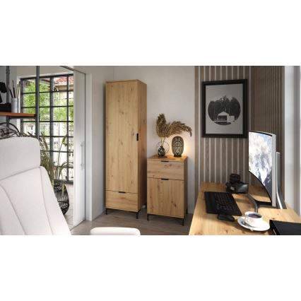 Ντουλάπι με συρτάρι LORA σε απόχρωση artisan δρυς