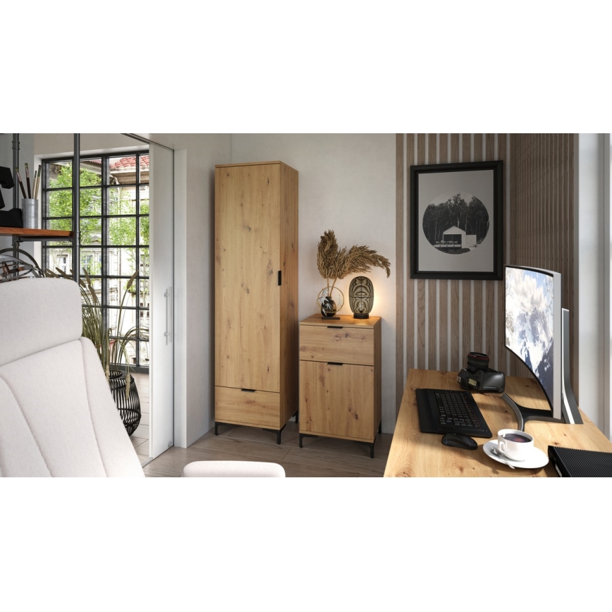 Ντουλάπι με συρτάρι LORA σε απόχρωση artisan δρυς