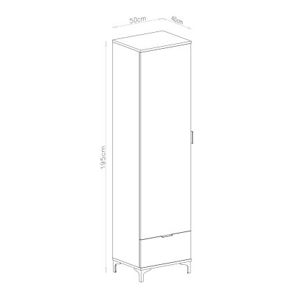 Ντουλάπι με συρτάρι LORA σε απόχρωση artisan δρυς