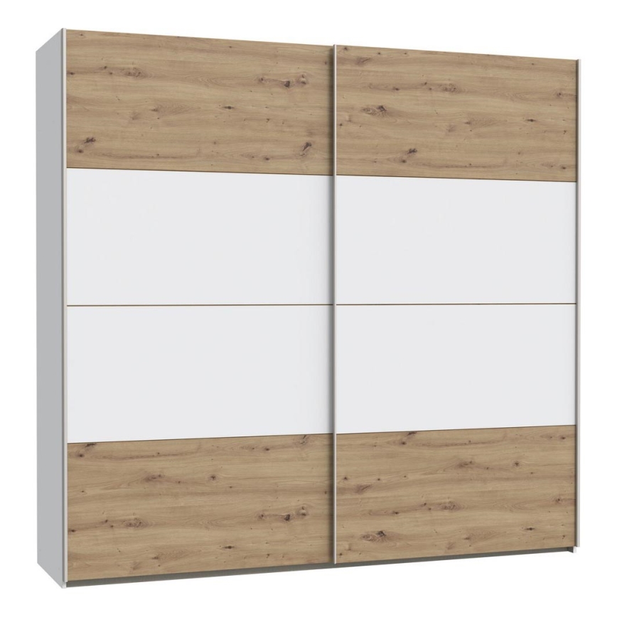 Ντουλάπα KARO 220x210 cm λευκή/δρυς artisan