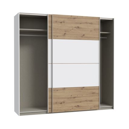 Ντουλάπα KARO 220x210 cm λευκή/δρυς artisan