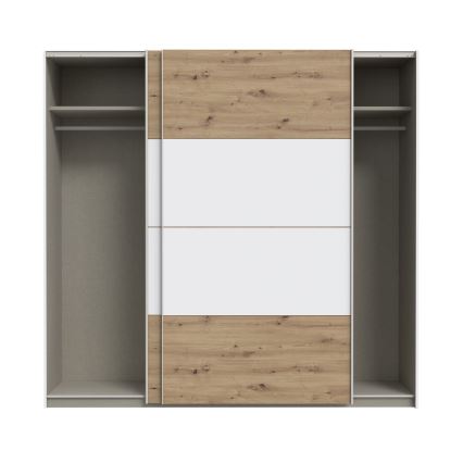 Ντουλάπα KARO 220x210 cm λευκή/δρυς artisan