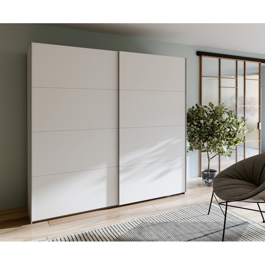 Ντουλάπα KARO με καθρέφτη 220x210 cm, λευκή