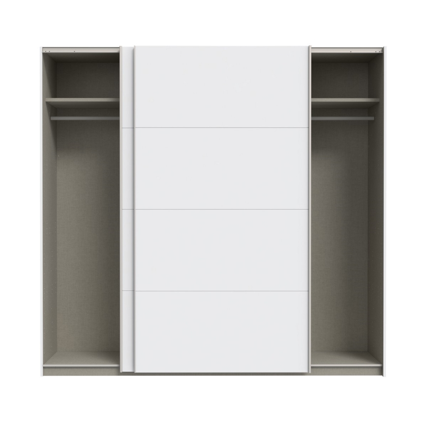 Ντουλάπα KARO με καθρέφτη 220x210 cm, λευκή