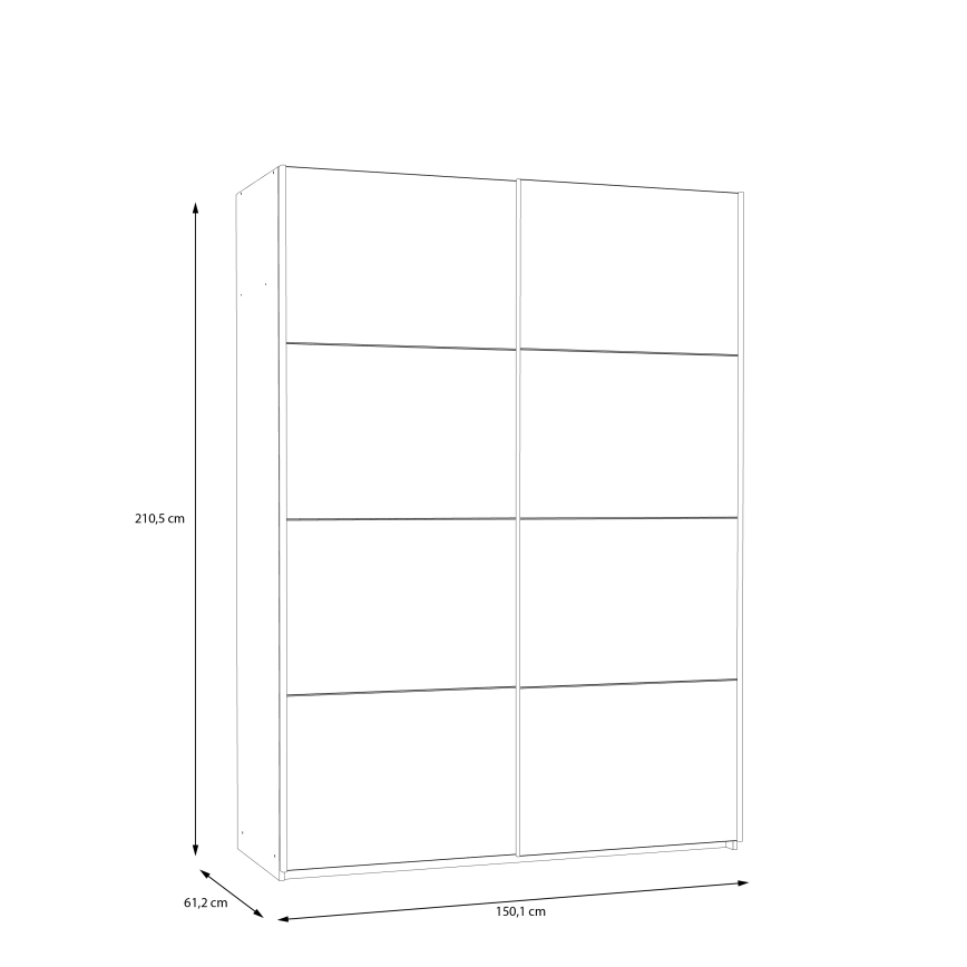 Ντουλάπα KARO 150x210 cm, λευκή