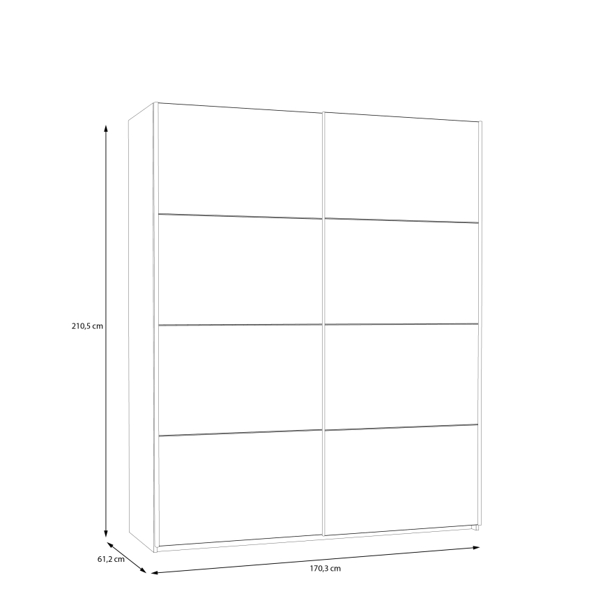 Ντουλάπα KARO 170x210 cm λευκή