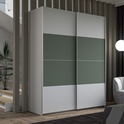 Ντουλάπα KARO 170x210 εκ. γκρίζα/πράσινη