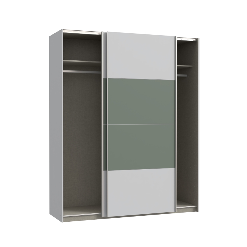 Ντουλάπα KARO 170x210 εκ. γκρίζα/πράσινη