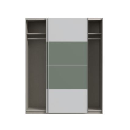 Ντουλάπα KARO 170x210 εκ. γκρίζα/πράσινη