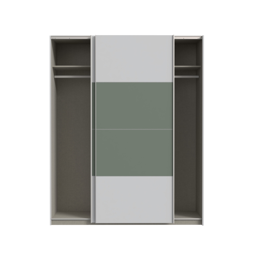 Ντουλάπα KARO 170x210 εκ. γκρίζα/πράσινη