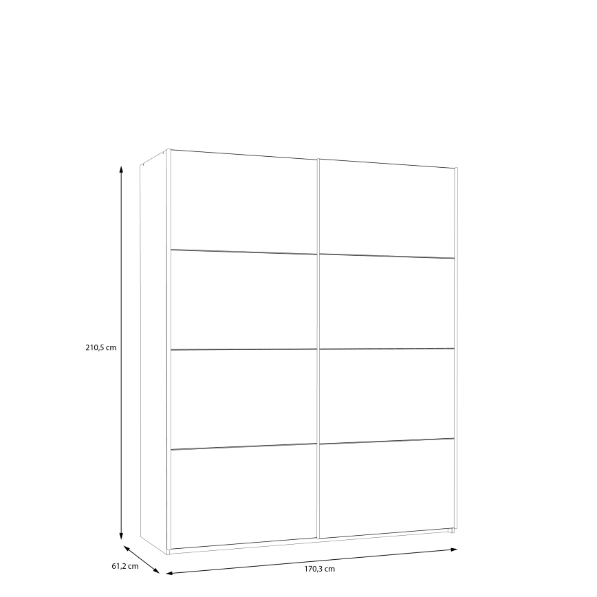 Ντουλάπα KARO 170x210 εκ. γκρίζα/πράσινη