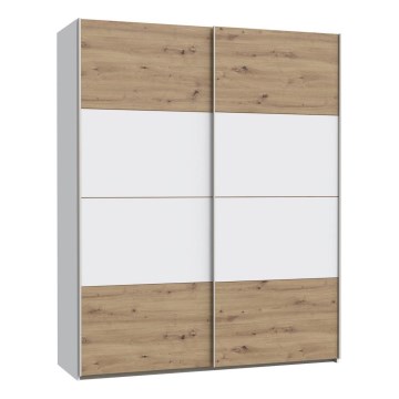 Ντουλάπα KARO 170x210 εκ. λευκή/δρυς artisan