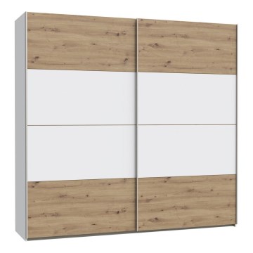 Ντουλάπα KARO 220x210 cm λευκή/δρυς artisan