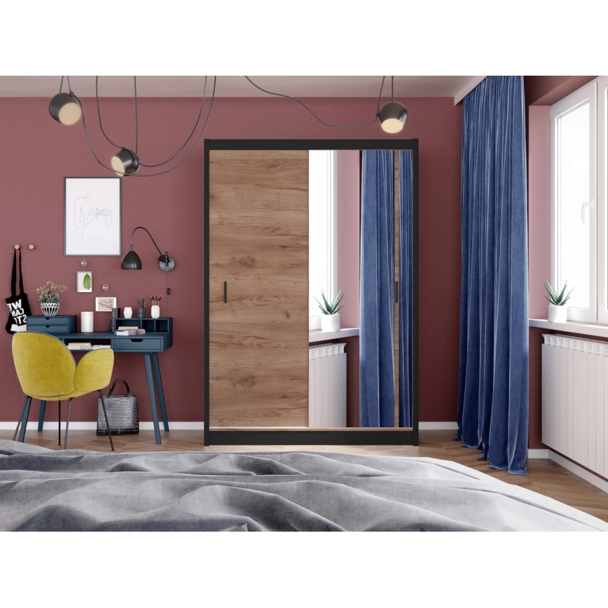Ντουλάπα με καθρέφτη SABRINA 150x215 εκ. δρυς craft