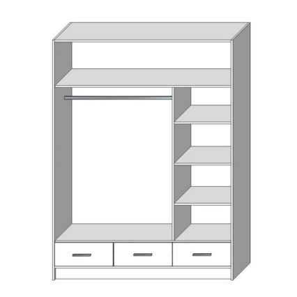 Ντουλάπα με καθρέφτη SANNA 150x215 εκ. δρυς craft