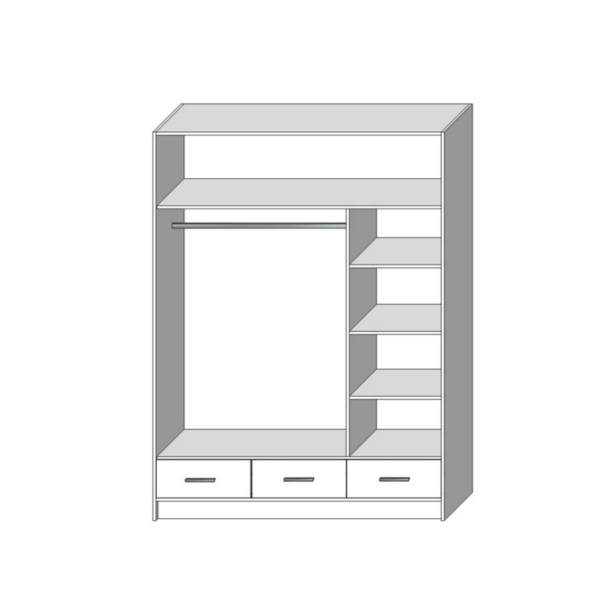 Ντουλάπα με καθρέφτη SANNA 150x215 εκ. δρυς craft