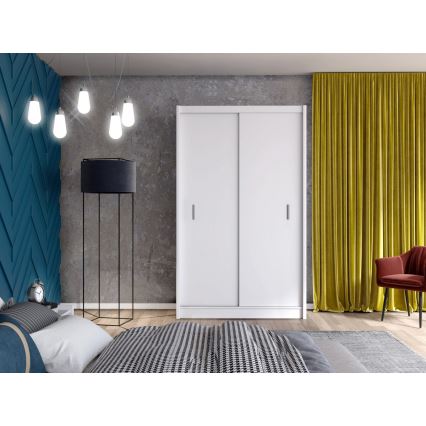 Ντουλάπα με συρόμενες πόρτες SAPHIRA 150x215 εκ. λευκή
