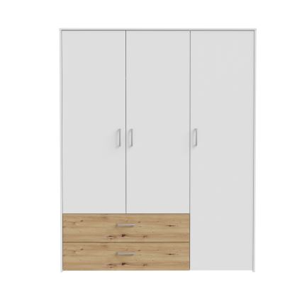 Ντουλάπα URO 152x190 εκ. δρυς artisan/λευκή