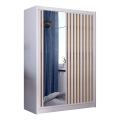 Ντουλάπα με καθρέπτη SANTINO 150x215 cm λευκή/βελανιδιά craft