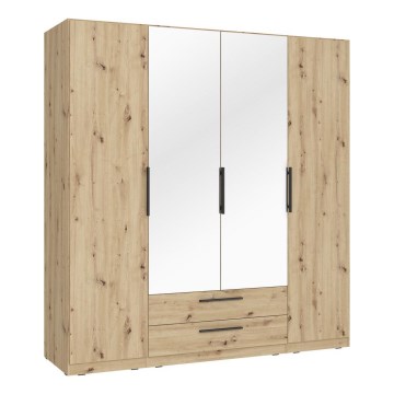 Ντουλάπα με καθρέφτη MARO, 200 x 213 εκ., σε απόχρωση artisan δρυς