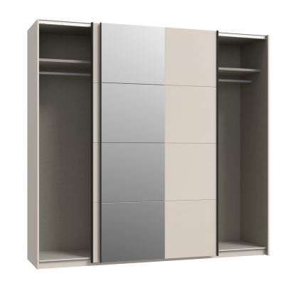 Ντουλάπα με καθρέφτη ODEN 220x210 cm μπεζ