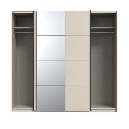 Ντουλάπα με καθρέφτη ODEN 220x210 cm μπεζ